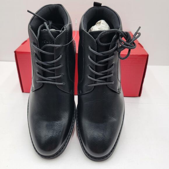 London Fog Tyler Chukka Shoes Mens Size 8 Black Memory Foam Dress Boots New